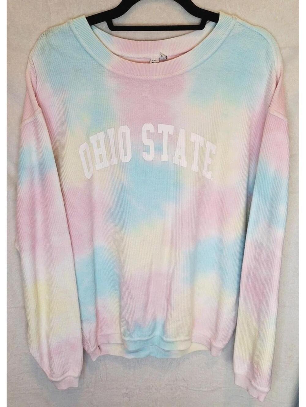 Chicka-d Ohio State Buckeyes Tie-Dye Waffle Knit Sweatshirt - Small - NWOT